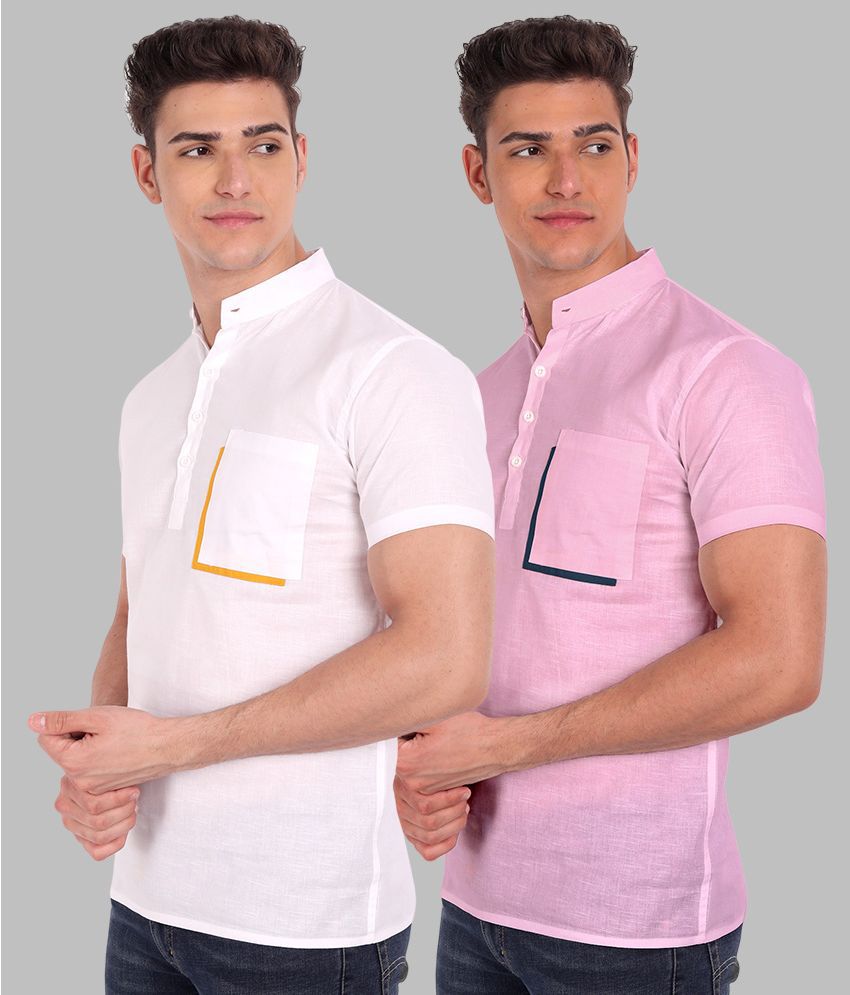     			Vida Loca - Pink 100% Cotton Slim Fit Men's Casual Shirt ( Pack of 2 )