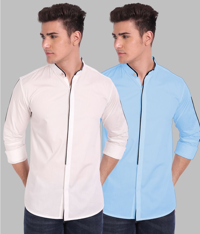     			Vida Loca - light Blue Cotton Blend Slim Fit Men's Casual Shirt ( Pack of 2 )