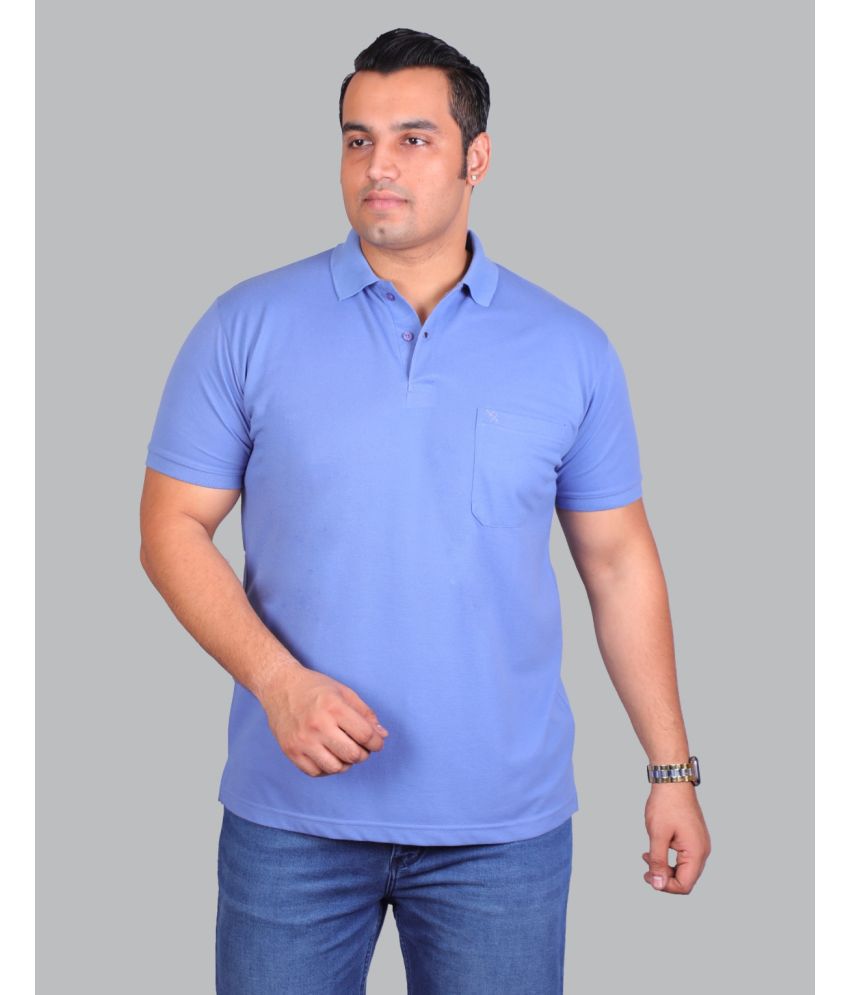 Xmex - Lavender Cotton Blend Regular Fit Men's Polo T Shirt ( Pack of 1 )