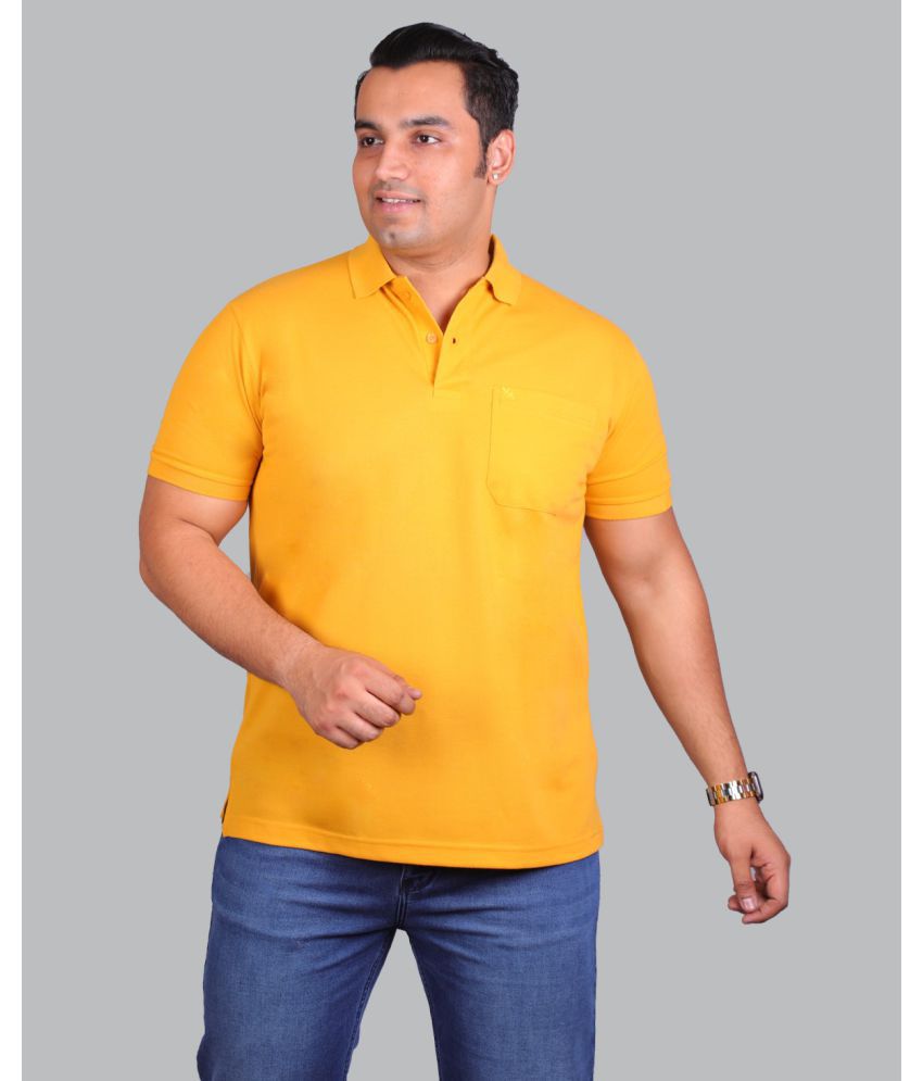     			Xmex - Mustard Cotton Blend Regular Fit Men's Polo T Shirt ( Pack of 1 )