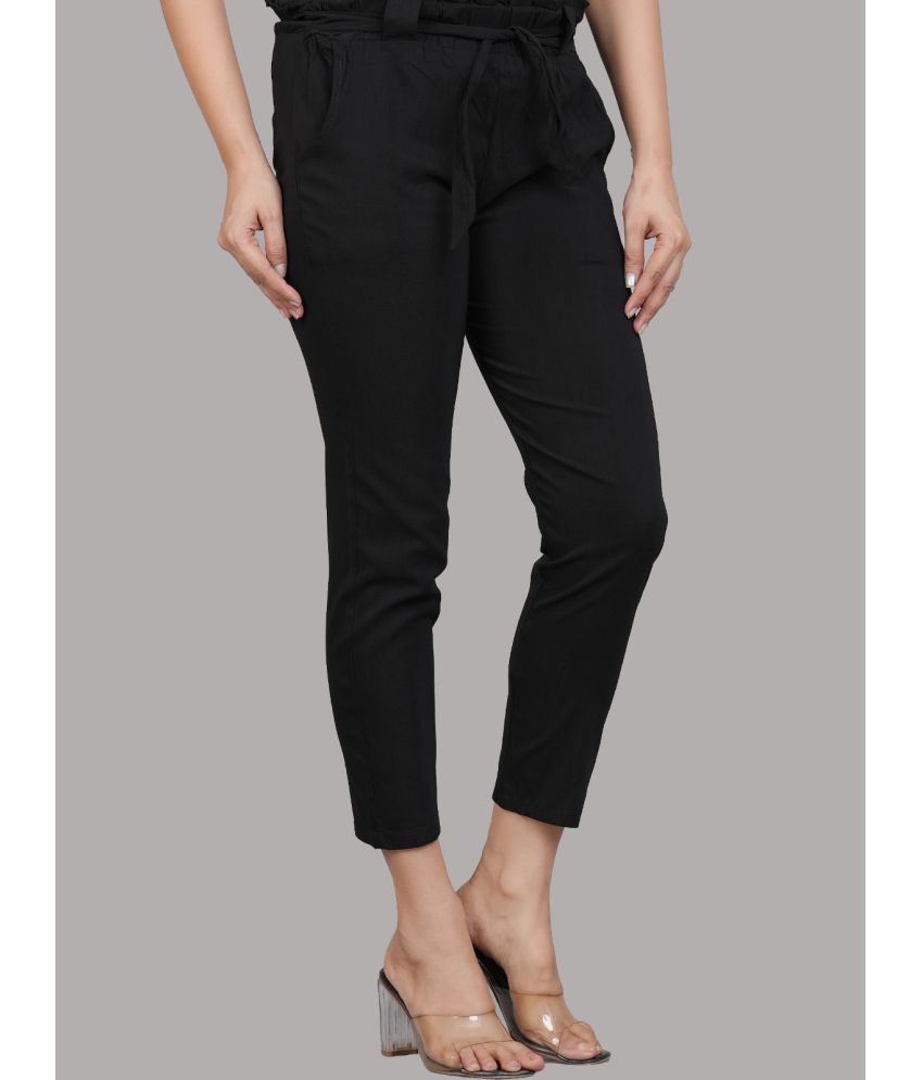     			Yash Gallery - Black Lycra Regular Women's Casual Pants ( Pack of 1 )