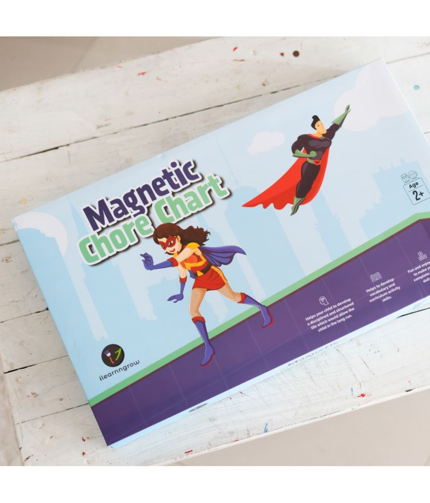     			ilearnngrow Magnetic Reward Chart Super Man