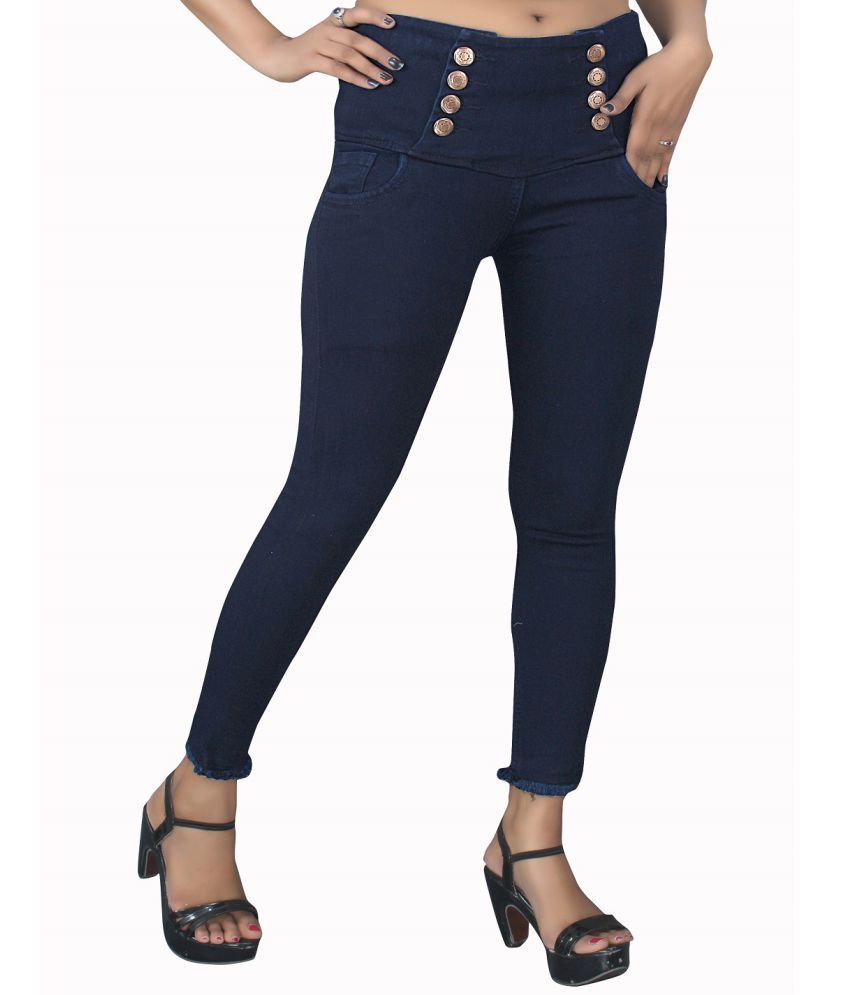     			AngelFab - Navy Blue Denim Skinny Fit Women's Jeans ( Pack of 1 )