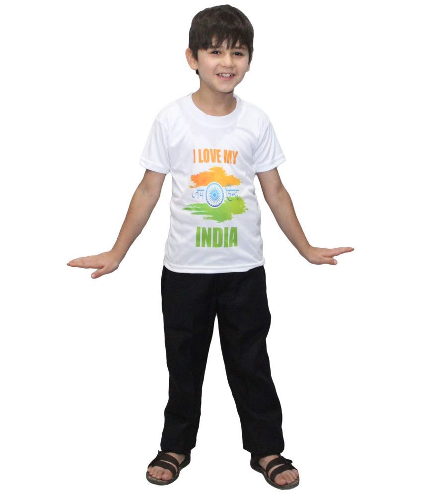    			Kaku Fancy Dresses I Love My India T-Shirt For Independence Day Republic Day Costume - 3-4 Years for Boys & Girls