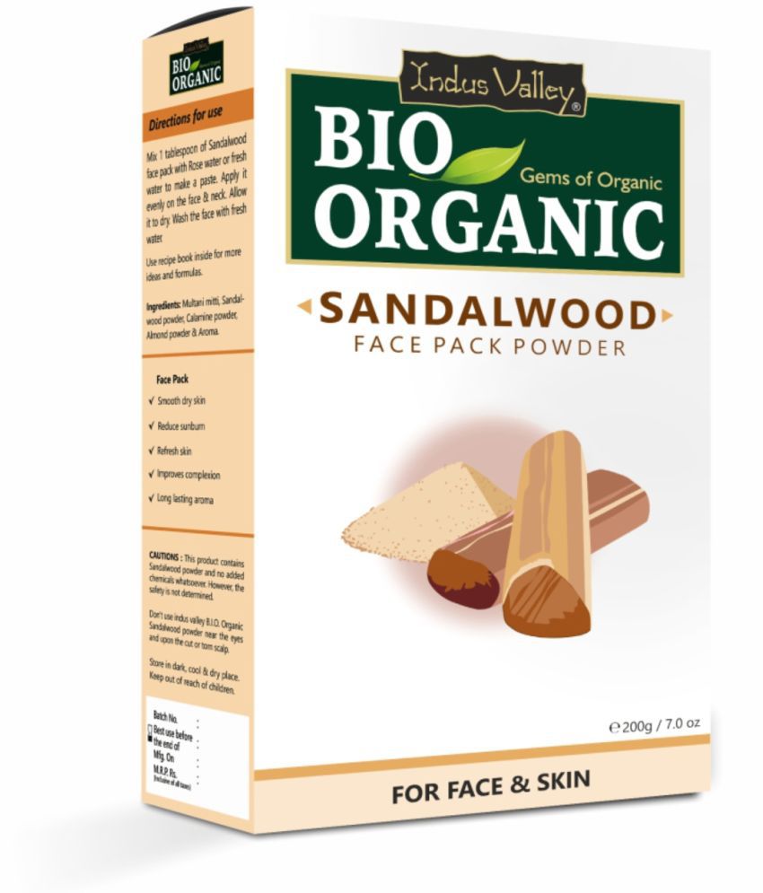Indus Valley 100% Pure Natural & Organic (Chandan Powder) sandalwood Powder for Skin Care 200gm