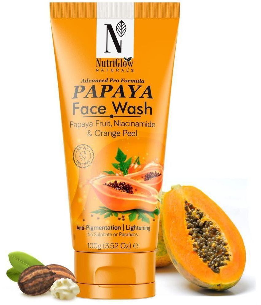     			NutriGlow NATURAL'S Advanced Pro Formula Papaya Face Wash with Niacinamide, Orange Peel for Skin brightening & Tan Removal, 100gm