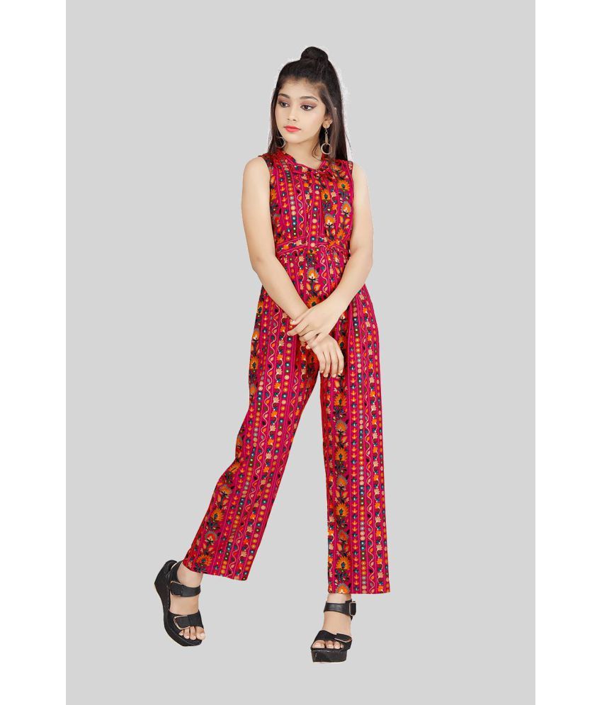     			R K Maniyar - Red Rayon Girls Jumpsuit ( Pack of 1 )