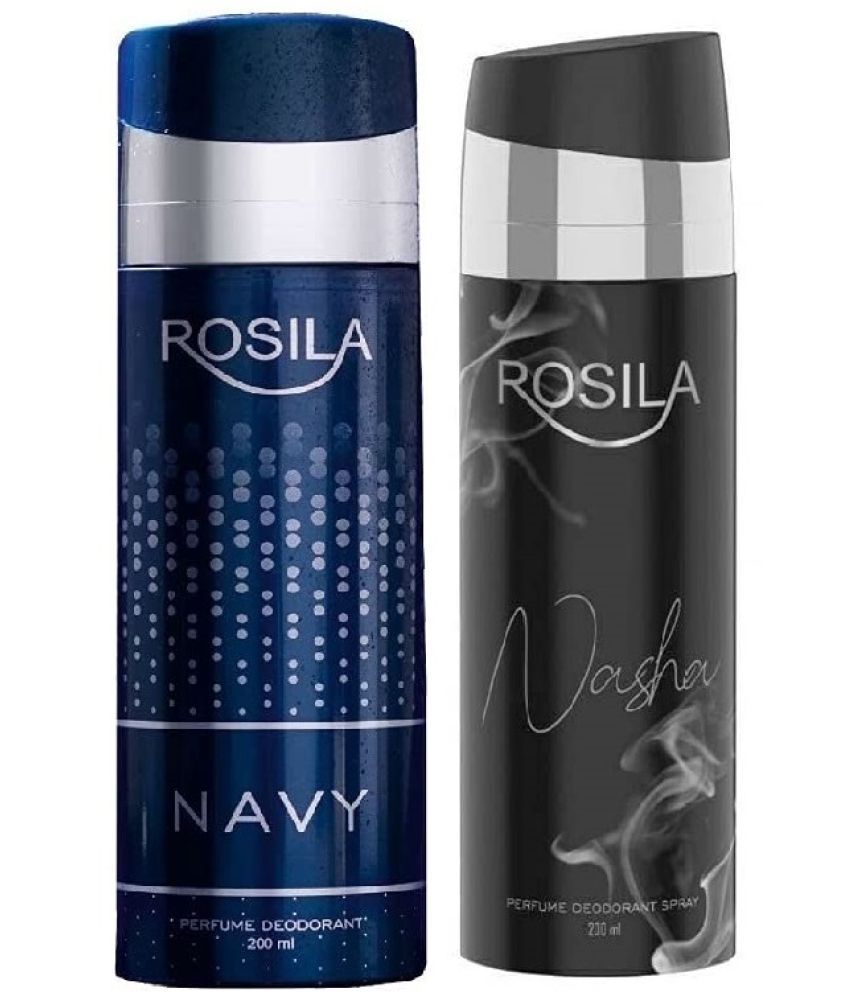     			ROSILA - 1 NASHA 1 NAVY DEODORANT ,200ML EACH Deodorant Spray for Women,Men 400 ml ( Pack of 2 )