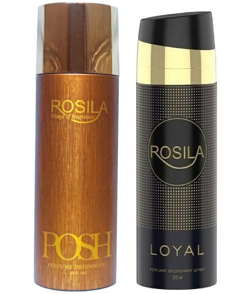     			ROSILA - 1 POSH & 1 LOYAL DEODORANT 200ML Deodorant Spray for Unisex 400 ml ( Pack of 2 )