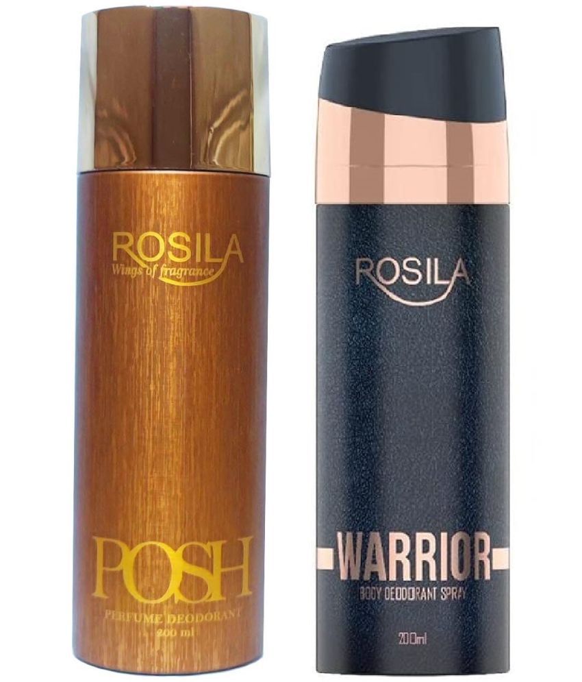     			ROSILA - 1 POSH & 1 WARRIOR DEODORANT Deodorant Spray for Men,Women 400 ml ( Pack of 2 )