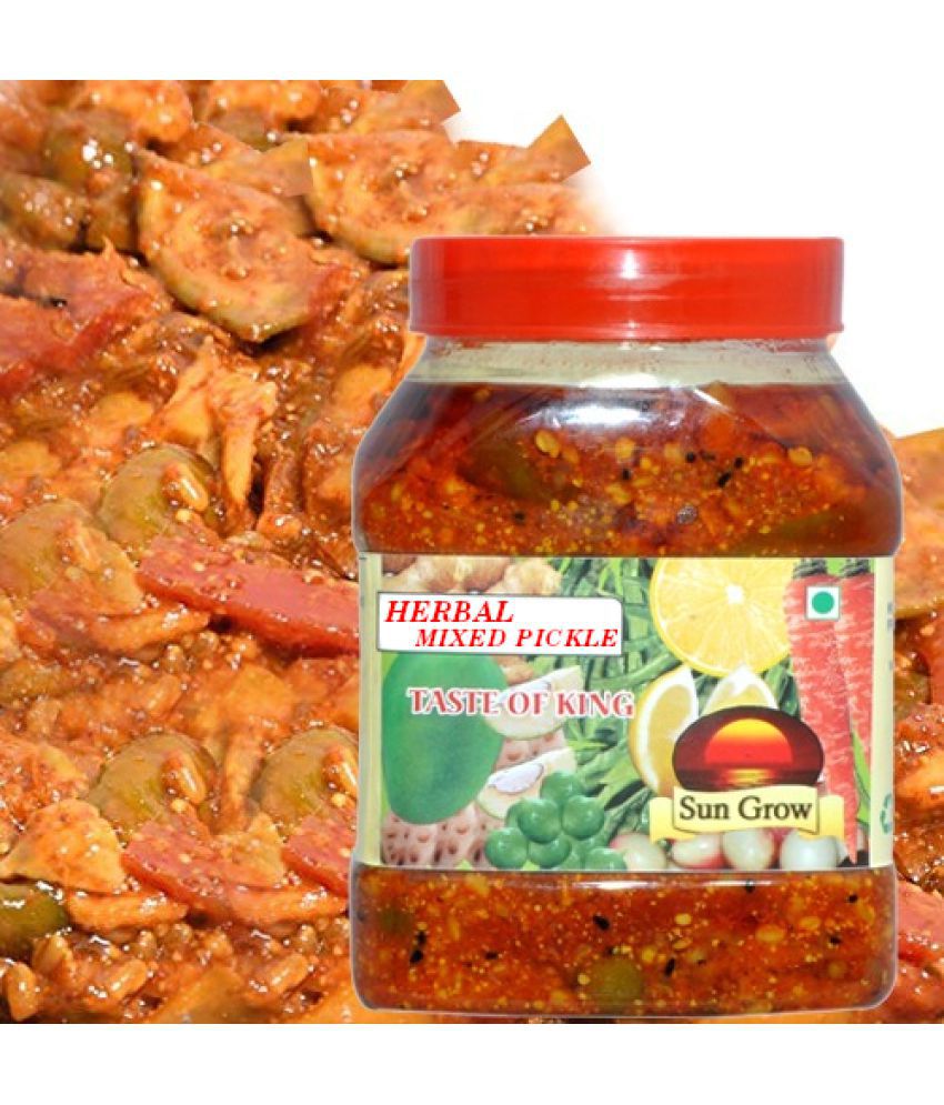    			Sun Grow HERBAL All in ONE Mixed Veg. Pickle We Serve Natural You Eat Natural No Artificial Colors & Flavors Pickle 1 kg