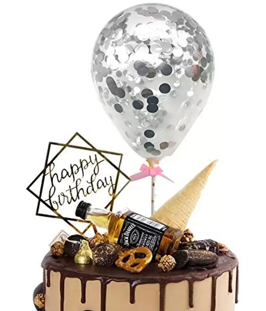 Cherry Red-Rose Gold Confetti Balloon Cake Topper at Rs 399.00 | Noida| ID:  2852360751430