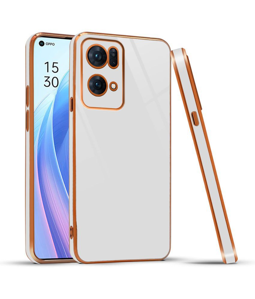     			Kosher Traders - White Silicon Silicon Soft cases Compatible For Oppo Reno 7 5g ( Pack of 1 )