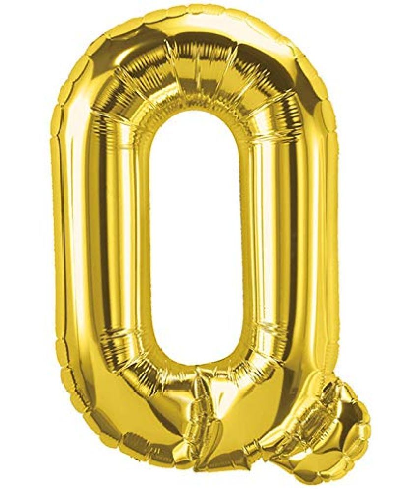     			Lalantopparties Alphabets Balloon Q Letter Balloon 16 inch for Party Decoration, birthday, wedding, valentine, bachelorette, bachelors, christmas decoration, theme decoration Gold (Pack of 1 )