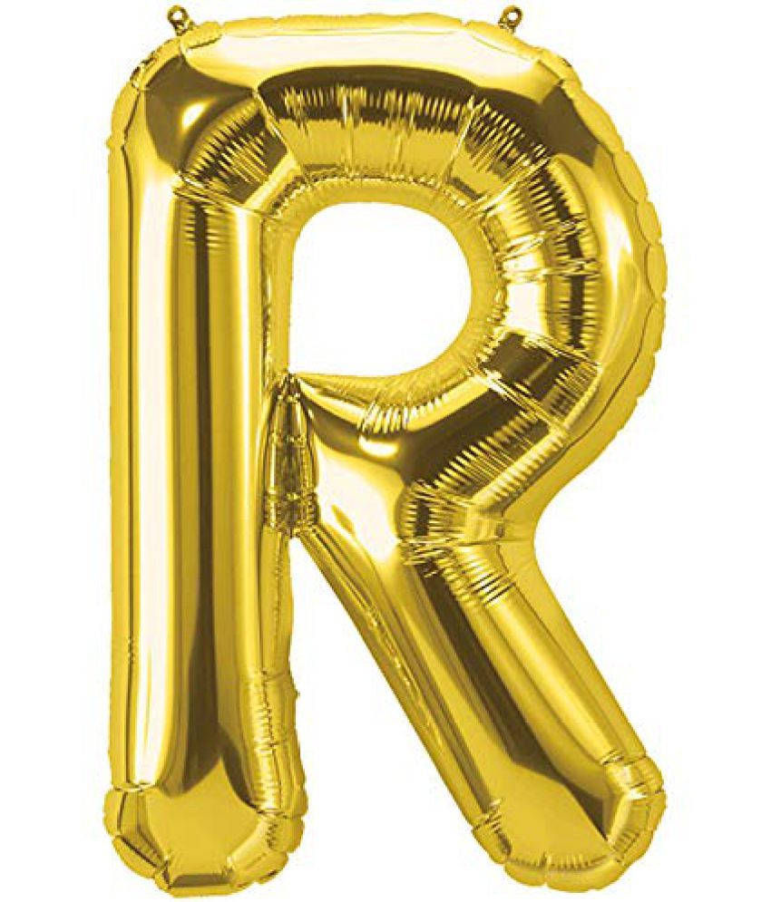     			Lalantopparties Alphabets Balloon R Letter Balloon 16 inch for Party Decoration, birthday, wedding, valentine, bachelorette, bachelors, christmas decoration, theme decoration Gold (Pack of 1 )