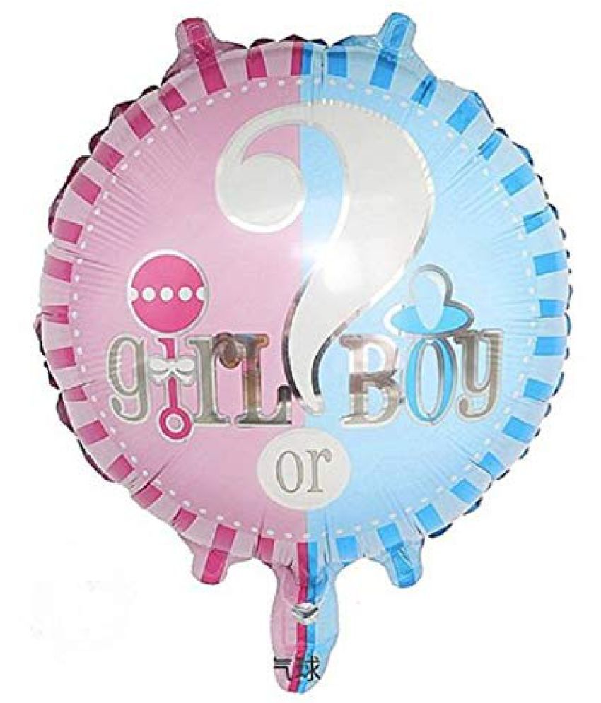     			Lalantopparties Boy Or Girl Printed Foil Balloon Round 18 inch Balloon For Birthday decoration, theme decoration, event decoration, baby decoration, welcome home, surprise decoration, Multicolor (Pack of 1)