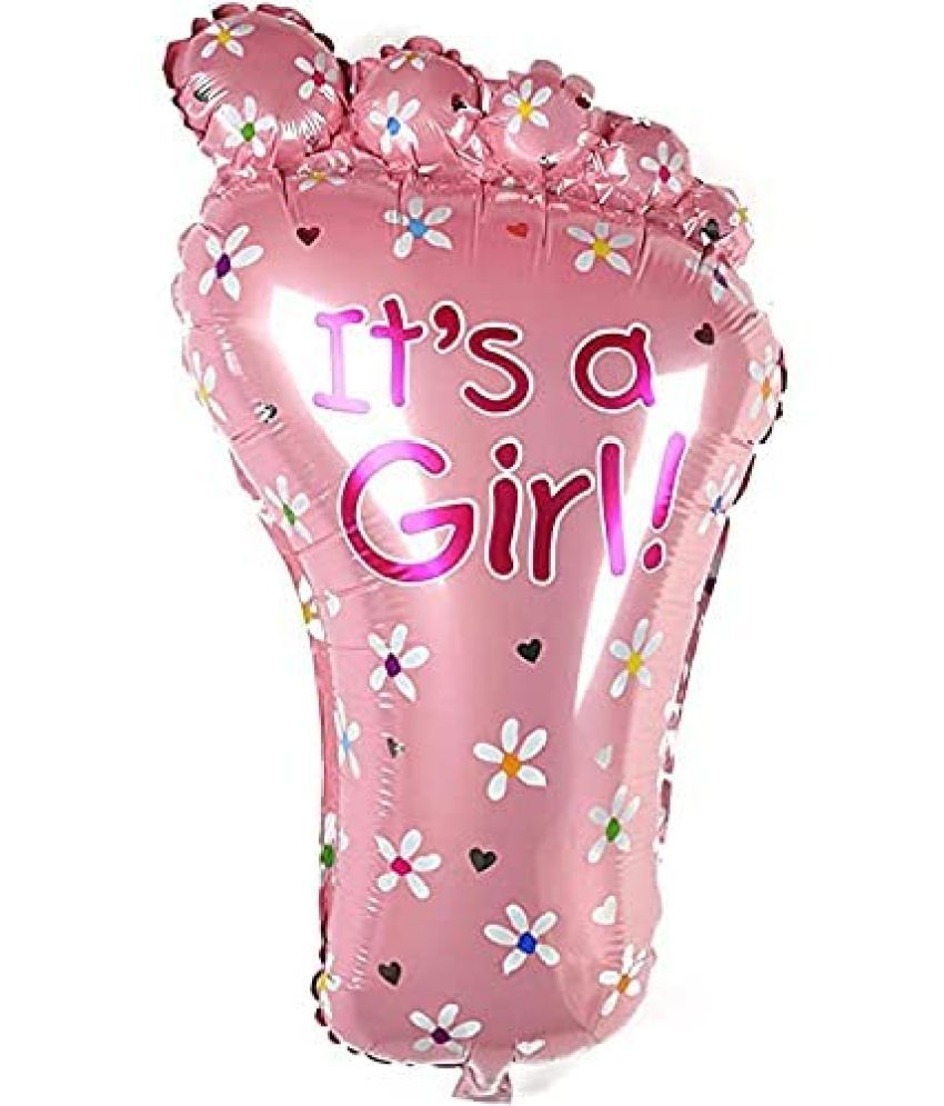     			Lalantopparties Feet Shape Foil Balloon Its a Girl Printed For Birthday decoration, girl decoration, theme decoration, baby decoration, welcome home decoration, surprise decoration (Pack of 1)