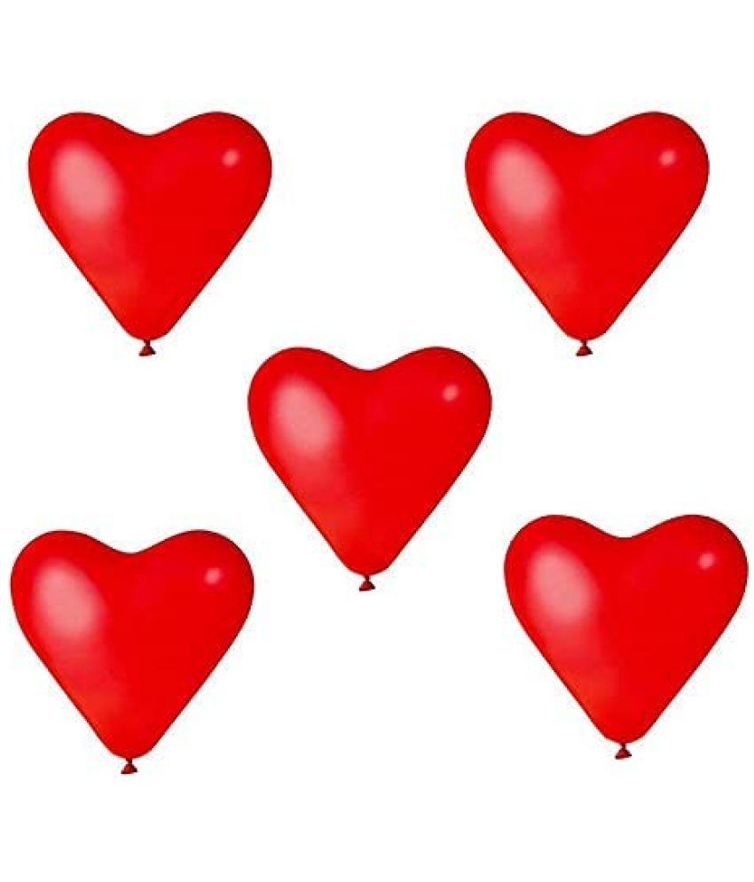     			Lalantopparties Heart Shape Latex Balloons For birthday decoration, anniversary, valentine, baby surprise, wedding, engagement, bachelorette, bachelors party, party decoration, Red (25 pcs Pack Of 1)