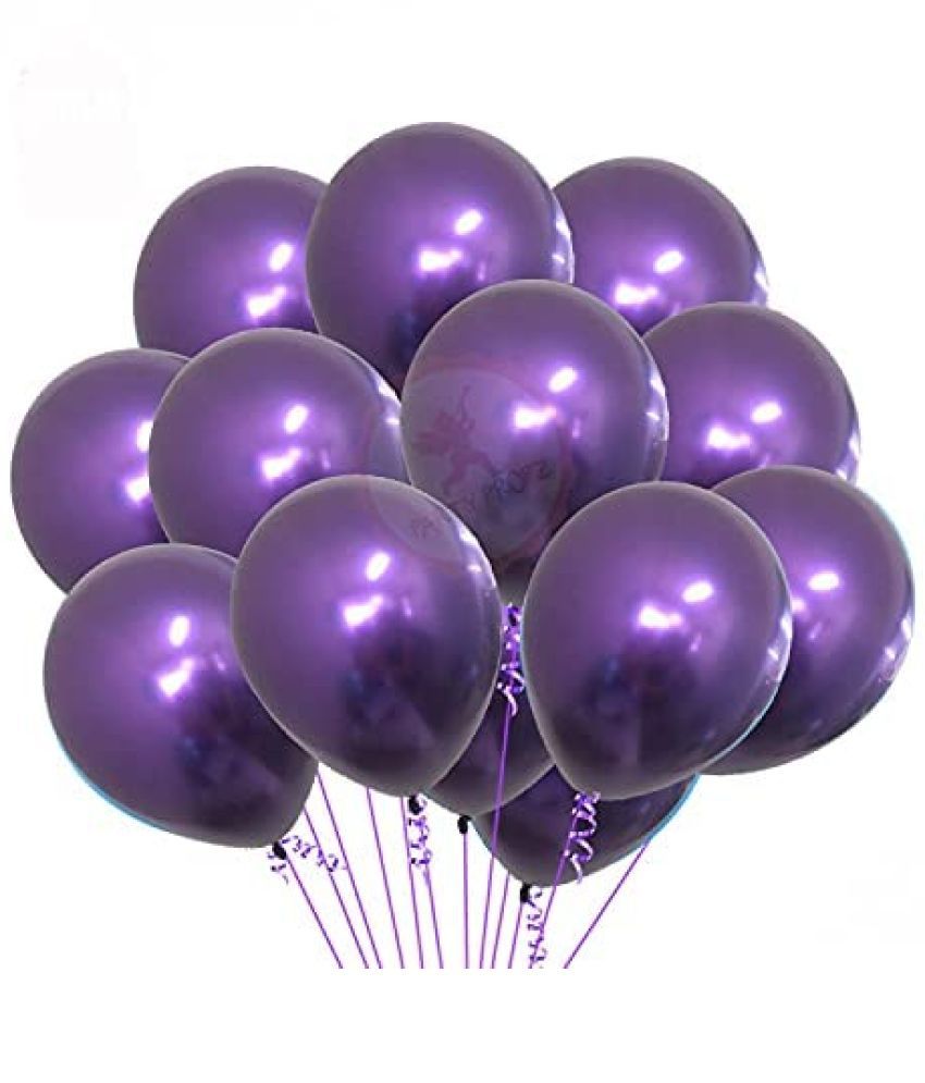     			Lalantopparties Metallic Balloons Latex 9 inch For birthday decoration, anniversary, valentine, baby surprise, wedding, engagement, bachelorette, bachelors party decoration, Purple (35 pcs Pack Of 1)