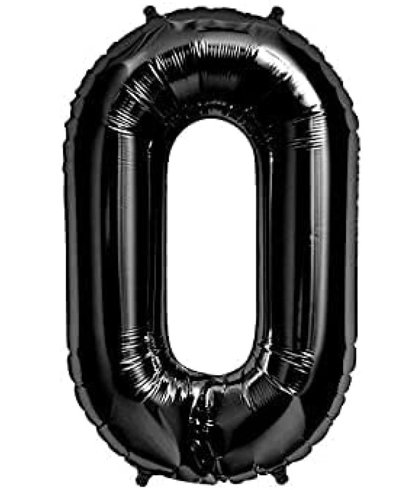     			Lalantopparties Number foil balloon 16 inch 0 number For party decoration, birthday, anniversary, wedding, valentine, baby decoration, bachelorette, bachelors, christmas decoration, Black (Pack of 1)