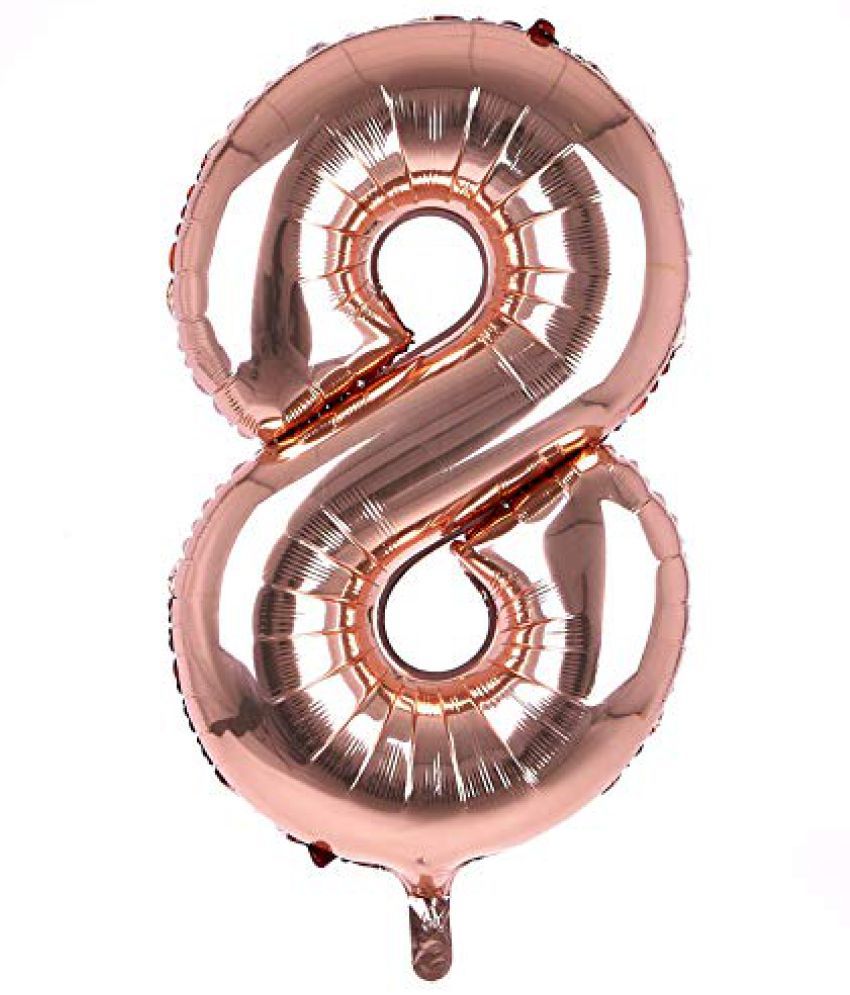     			Lalantopparties Number foil balloon 32 inch 8 number For party decoration, birthday, anniversary, wedding, valentine, baby decoration, bachelorette, bachelors, christmas decoration, Rose Gold (Pack of 1)