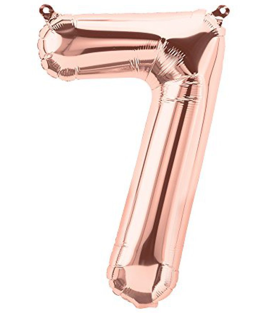     			Lalantopparties Number foil balloon 32 inch 7 number For party decoration, birthday, anniversary, wedding, valentine, baby decoration, bachelorette, bachelors, christmas decoration, Rose Gold (Pack of 1)