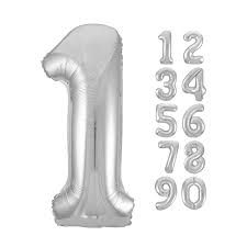     			Lalantopparties Number foil balloon 32 inch 1 number For party decoration, birthday, anniversary, wedding, valentine, baby decoration, bachelorette, bachelors, christmas decoration, Silver (Pack of 1)