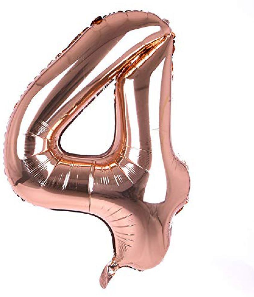     			Lalantopparties Number foil balloon 40 inch 4 number For party decoration, birthday, anniversary, wedding, valentine, baby decoration, bachelorette, bachelors, christmas decoration, Rose Gold (Pack of 1)