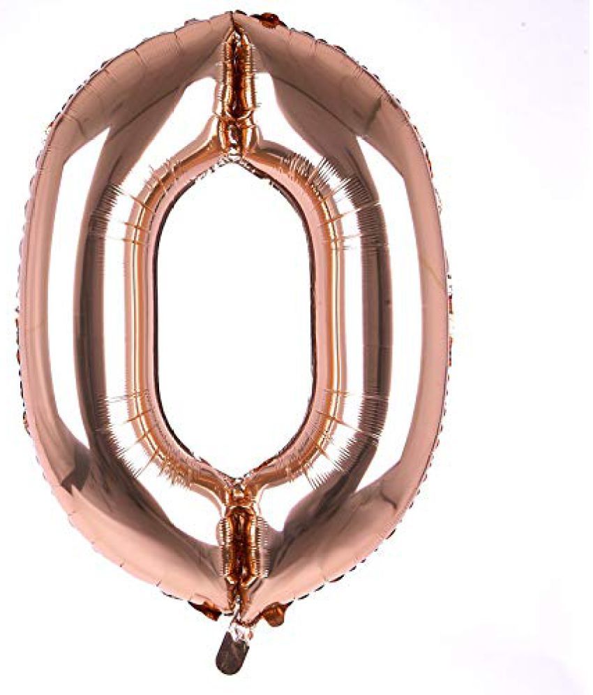     			Lalantopparties Number foil balloon 40 inch 0 number For party decoration, birthday, anniversary, wedding, valentine, baby decoration, bachelorette, bachelors, christmas decoration, Rose Gold (Pack of 1)