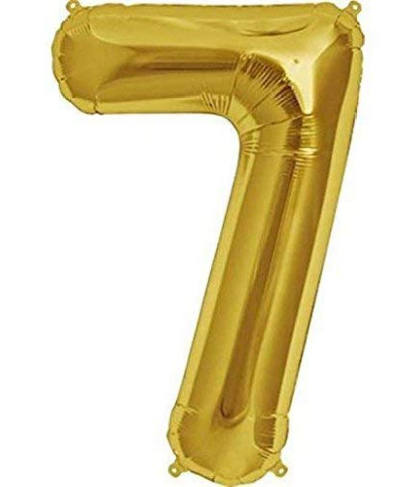     			Lalantopparties Number foil balloon 40 inch 7 number For party decoration, birthday, anniversary, wedding, valentine, baby decoration, bachelorette, bachelors, christmas decoration, Gold (Pack of 1)