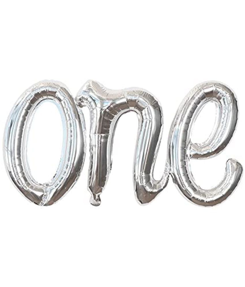     			Lalantopparties One Letter Foil Balloon 21 by 42 inch For 1st Birthday, Anniversary, baby decoration, valentine, theme decoration, party decoration, bachelorette, bachelors party, Silver (Pack of 1)