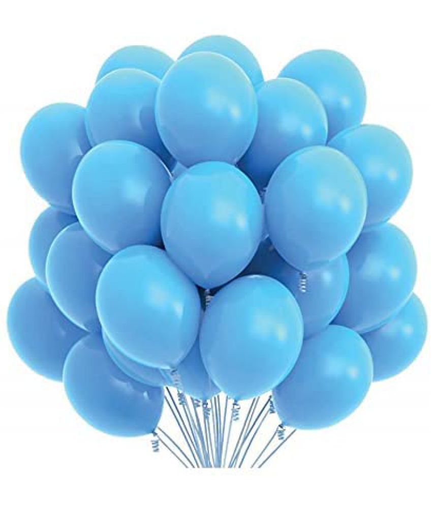     			Lalantopparties Plain Latex Balloons 9 inch For birthday decoration, anniversary, valentine, baby surprise, wedding, engagement, bachelorette, bachelors party decoration, Sky Blue (35 pcs Pack Of 1)