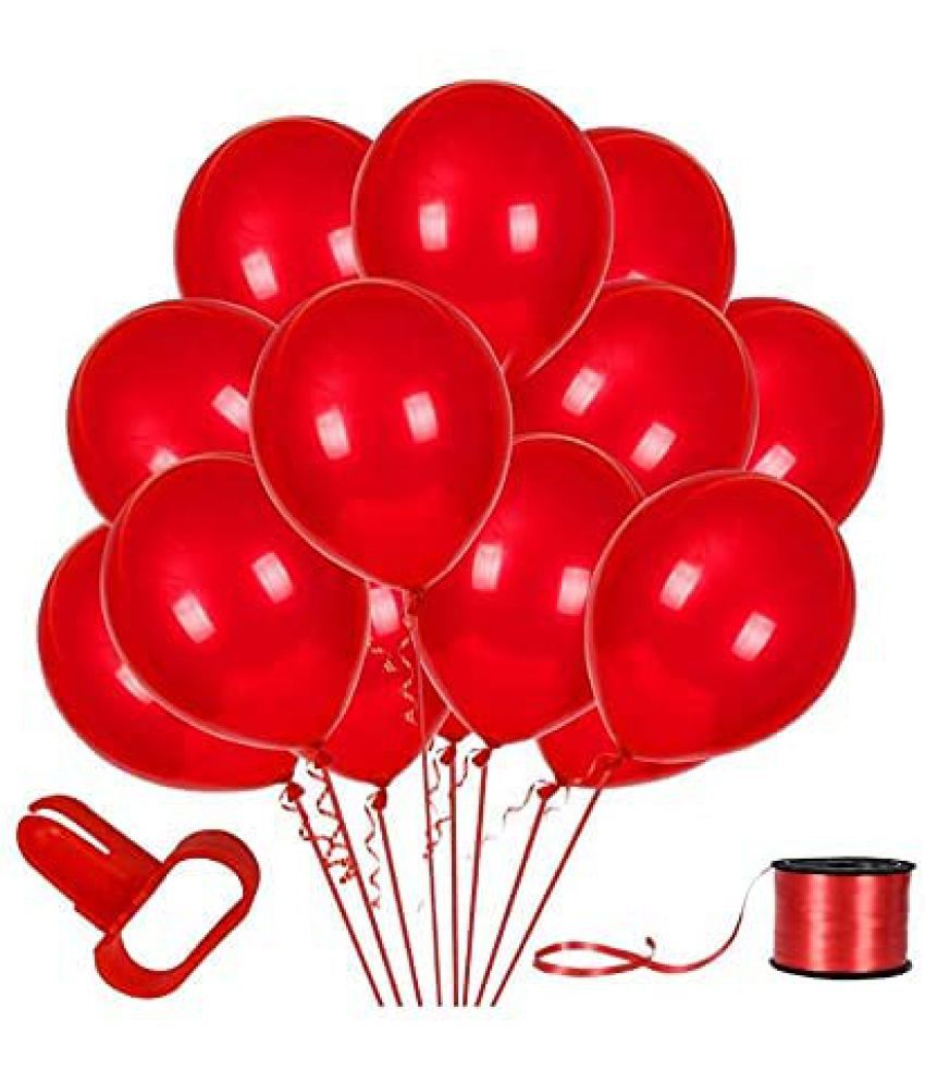     			Lalantopparties Plain Latex Balloons 9 inch For birthday decoration, anniversary, valentine, baby surprise, wedding, engagement, bachelorette, bachelors party, party decoration, Red (35 pcs Pack Of 1)