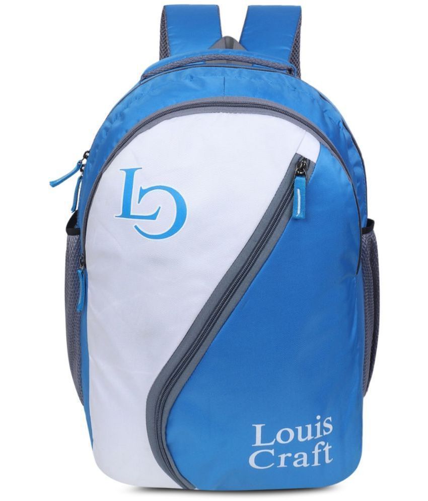     			Louis Craft - Blue Polyester Backpack ( 35 Ltrs )