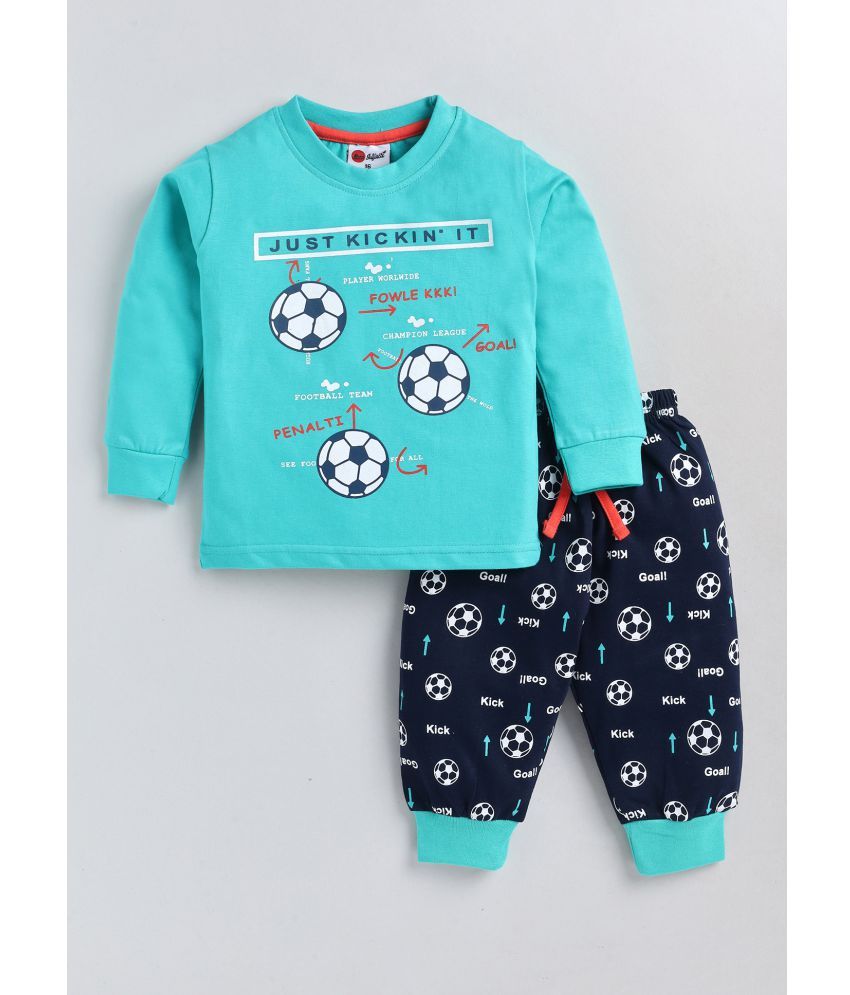     			Mars Infiniti - Turquoise Cotton Blend Boys T-Shirt & Trackpants ( Pack of 1 )