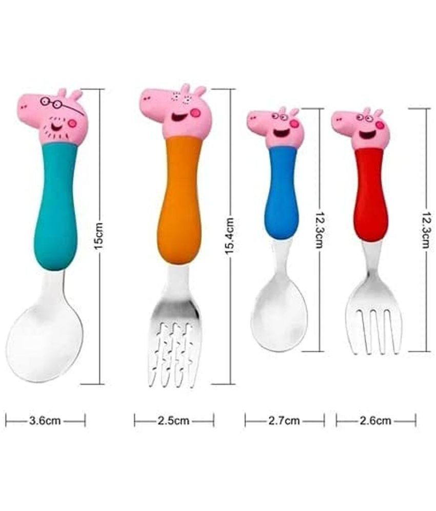 Peppa Pig Family Cartoon Character Theme Stainless Steel Baby Feeding ...