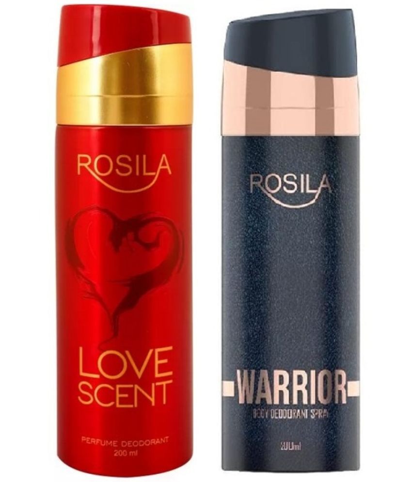     			ROSILA - 1 LOVE SCENT1 WARRIOR DEODORANT Deodorant Spray for Women,Men 400 ml ( Pack of 2 )