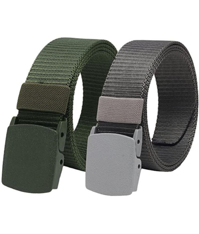     			SILKSHOPPING - Multicolor Nylon Men's Casual Belt ( Pack of 2 )