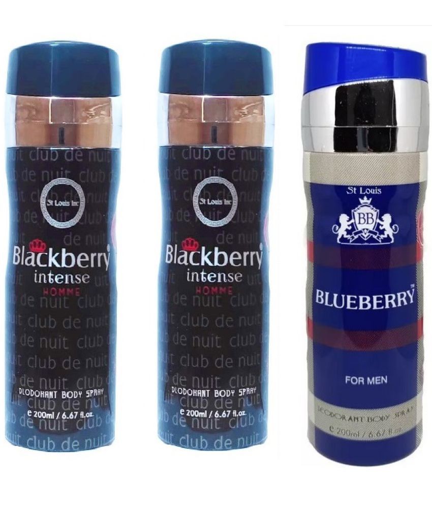     			St Louis - 2 BLACKBERRY INTENSE,BLUEBERRY DEODORANT Deodorant Spray for Men,Women 600 ml ( Pack of 3 )