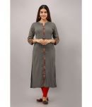 Preksha - Grey Rayon Women's Front Slit Kurti ( Pack of 1 )