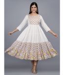 mGIFT ONCE - Off White Rayon Women's Anarkali Kurti ( Pack of 1 )