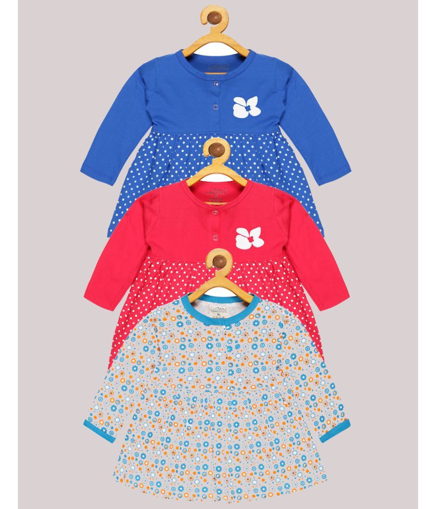     			Babeezworld - Multi Cotton Baby Girl Frock ( Pack of 3 )