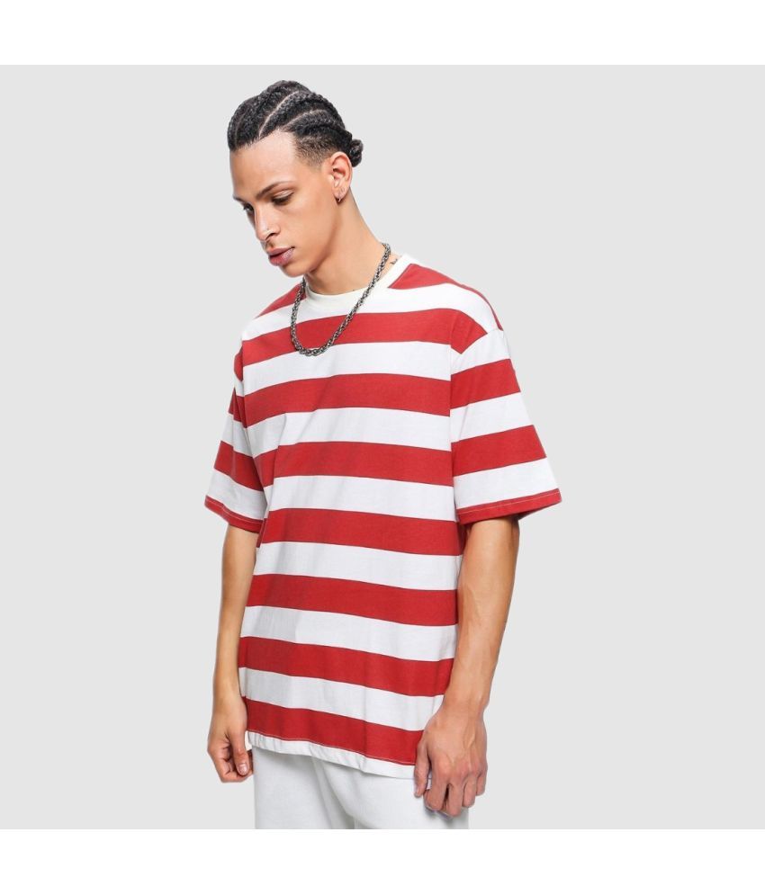     			Bewakoof - White Cotton Oversized Fit Men's T-Shirt ( Pack of 1 )