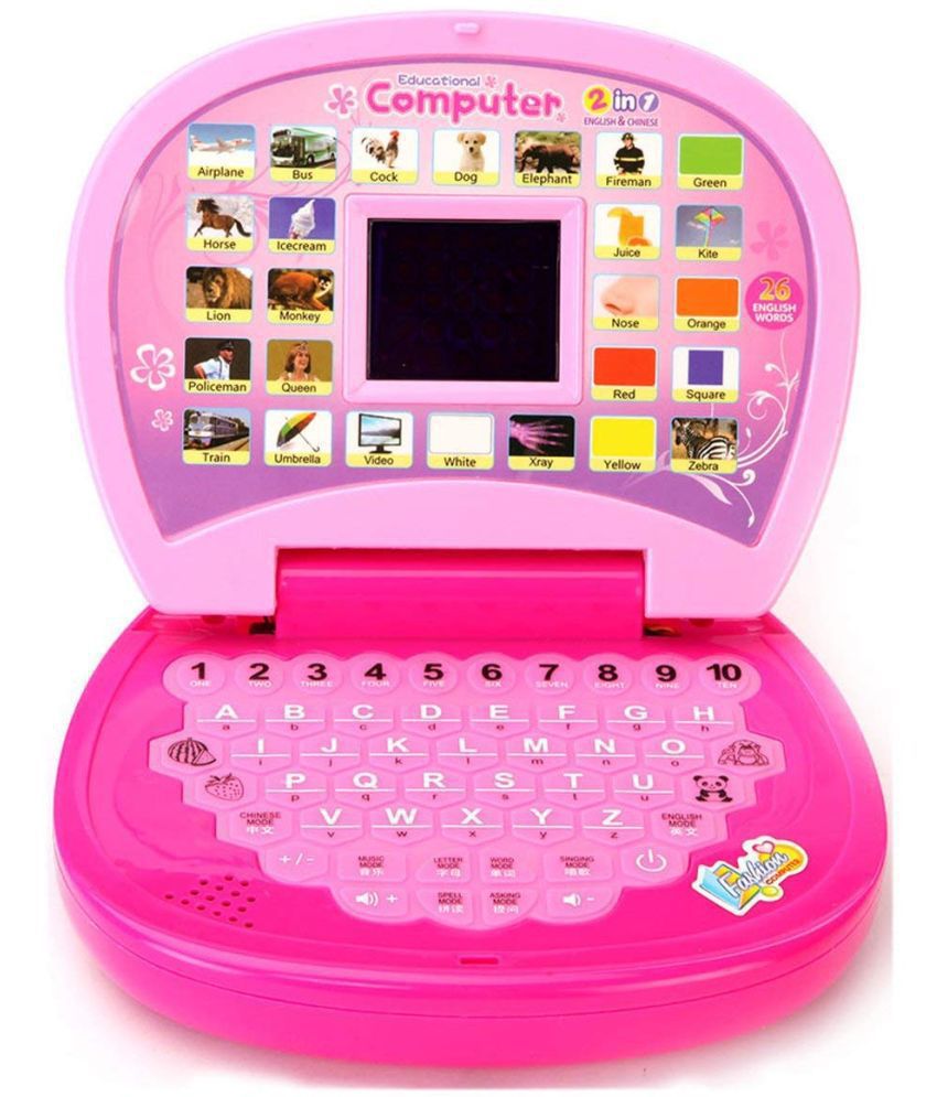     			Educational Learning Laptop for Kids with LED Display, Alphabet ABC and 123 Number Learning Computer for Kids (Laptop Pink)