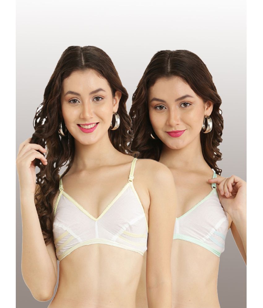     			Hobby Lobby - Off White Cotton Blend Non Padded Women's Everyday Bra ( Pack of 2 )