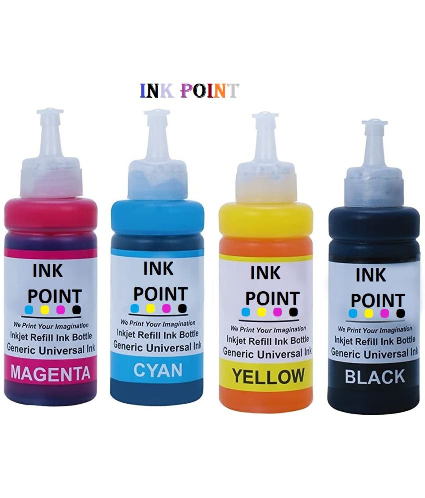     			INK POINT Multicolor Four bottles Refill Kit for Refill Ink For H_P 680 Ink Cartridge (Cyan, Magenta, Yellow & Black)