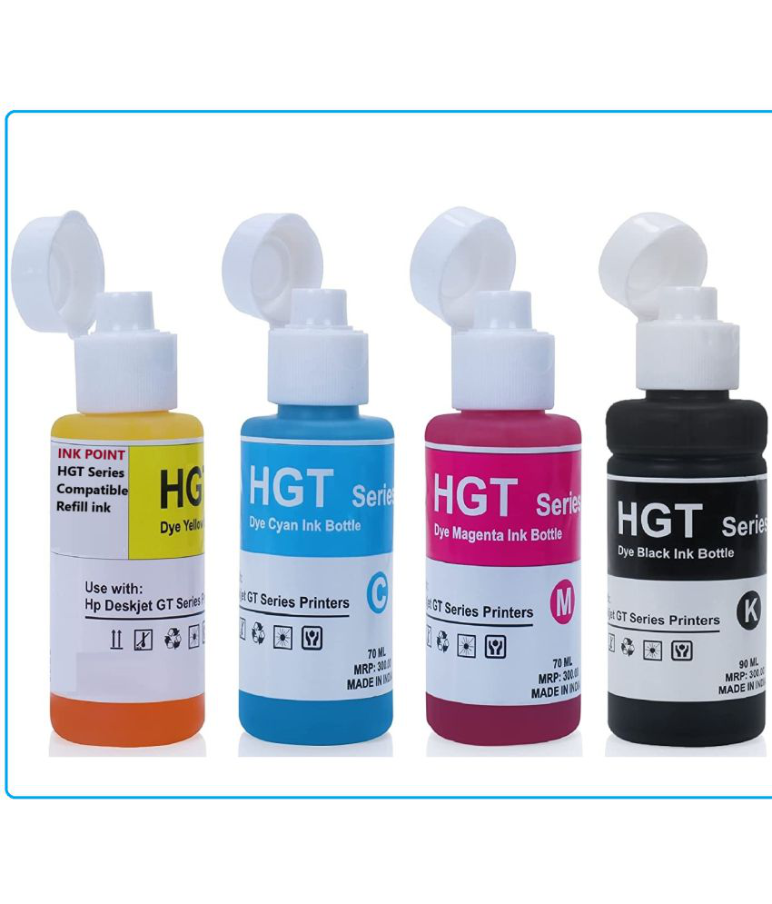     			INK POINT Multicolor Four bottles Refill Kit for H_P GT51 GT52 Compatible for H_P Ink Tank 310,315,319,410,415,419 Tank Wireles