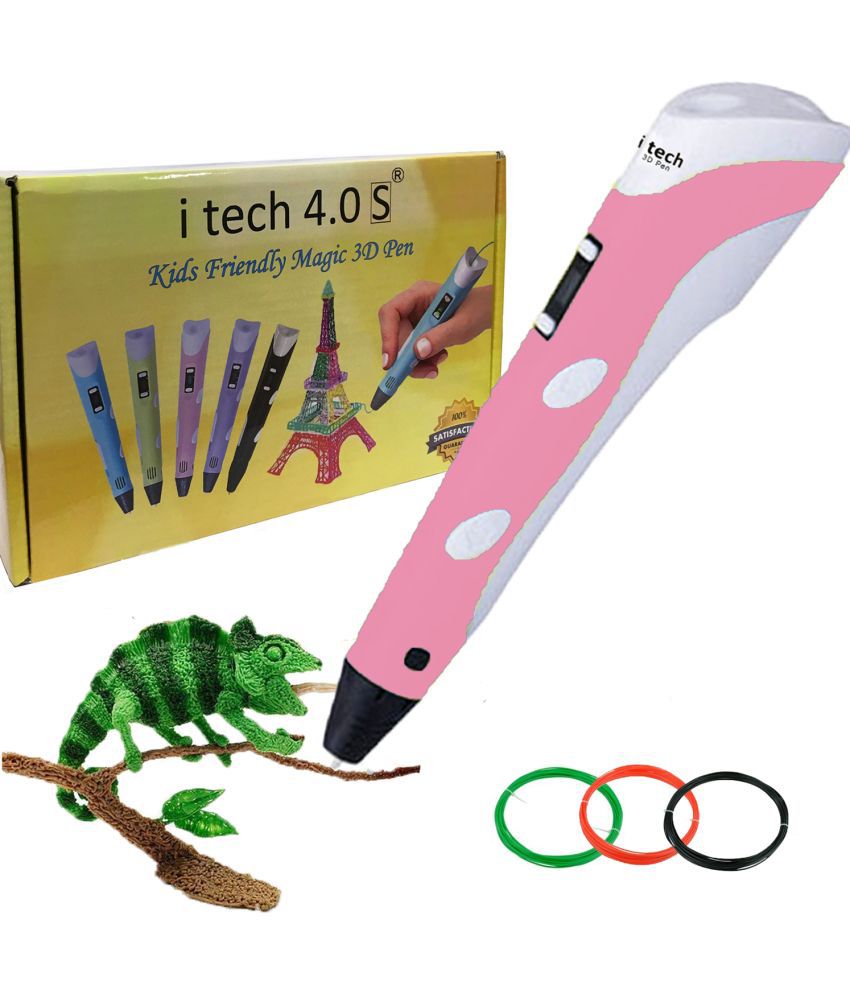 Itech Pink Kids Friendly Magic 3D Pen Super Value Pack