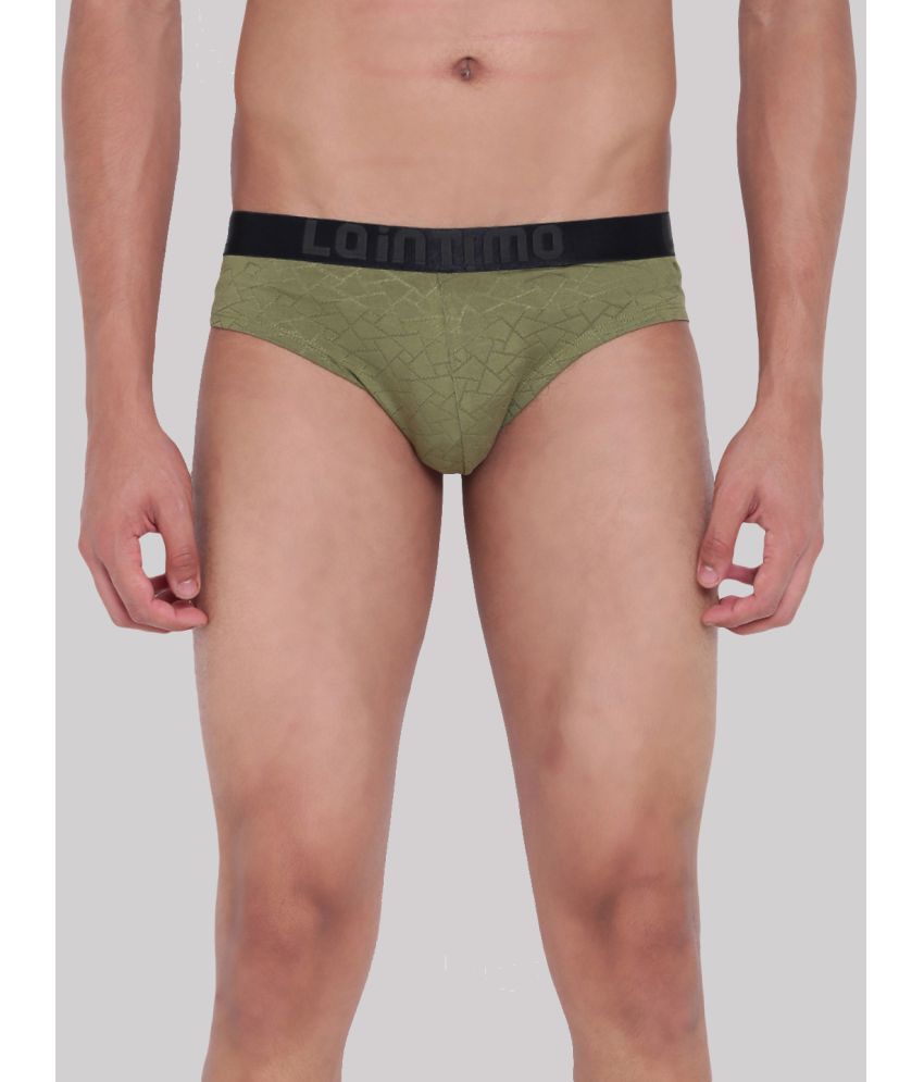     			La Intimo Polyester Men's Briefs ( Olive ) LIBR001