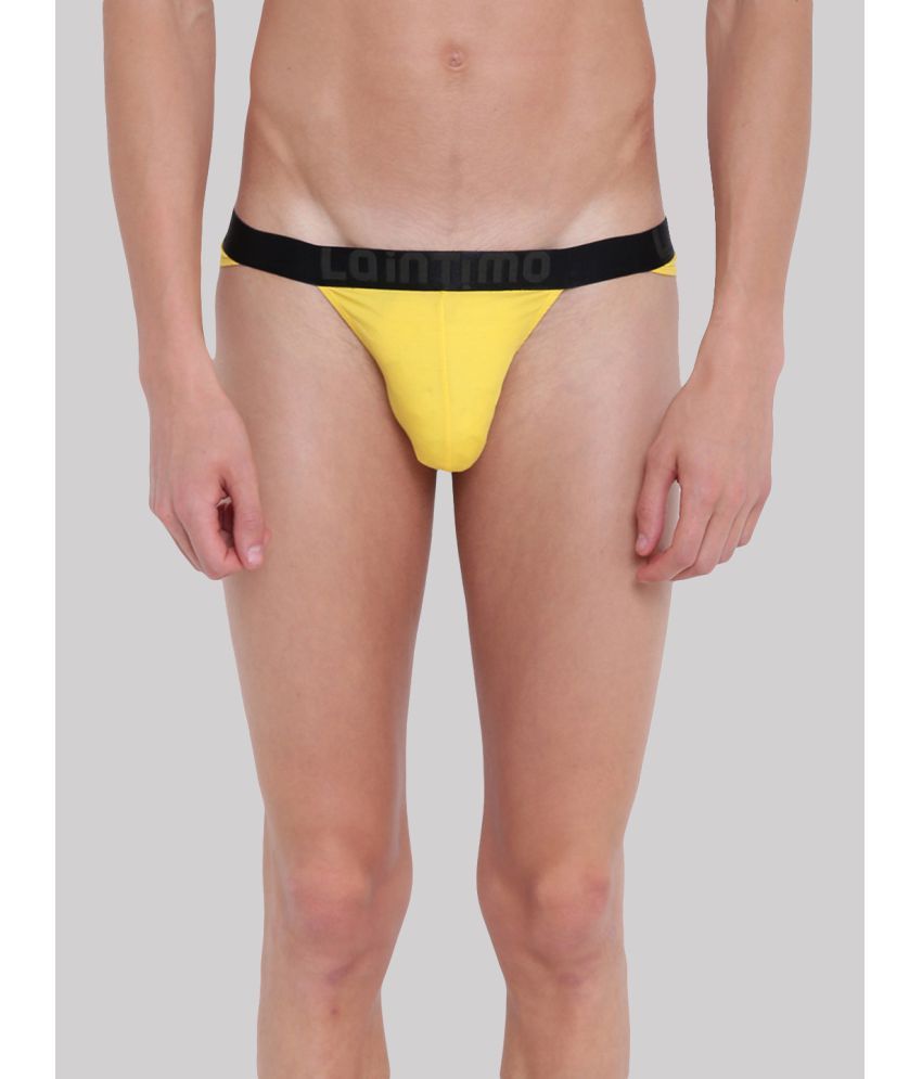     			La Intimo Pack of 1 Cotton Blend Briefs For Men's ( Yellow )